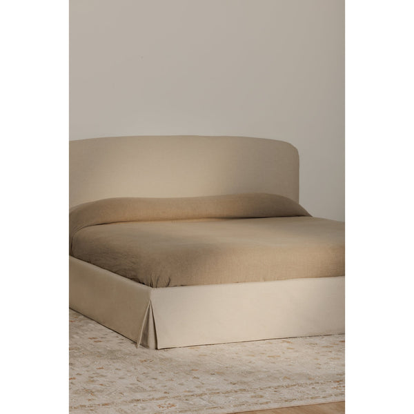 Moe's Home Joan Storage Bed: Stylish Upholstered Frame With Hidden Compartment And Easy-clean Slipcover Design White Upholstery, 100% Polyester,Solid Wood,Plywood And Mdf Construction Rn-1150-05-0