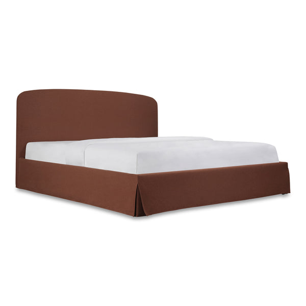 Moe's Home Joan Storage Bed: Stylish Upholstered Frame With Hidden Compartment And Easy-clean Slipcover Design Brown Upholstery, 100% Polyester,Solid Wood,Plywood And Mdf Construction Rn-1151-03-0