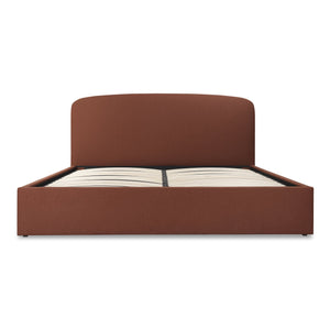 Moe's Home Joan Storage Bed: Stylish Upholstered Frame With Hidden Compartment And Easy-clean Slipcover Design Brown Upholstery, 100% Polyester,Solid Wood,Plywood And Mdf Construction Rn-1151-03-0