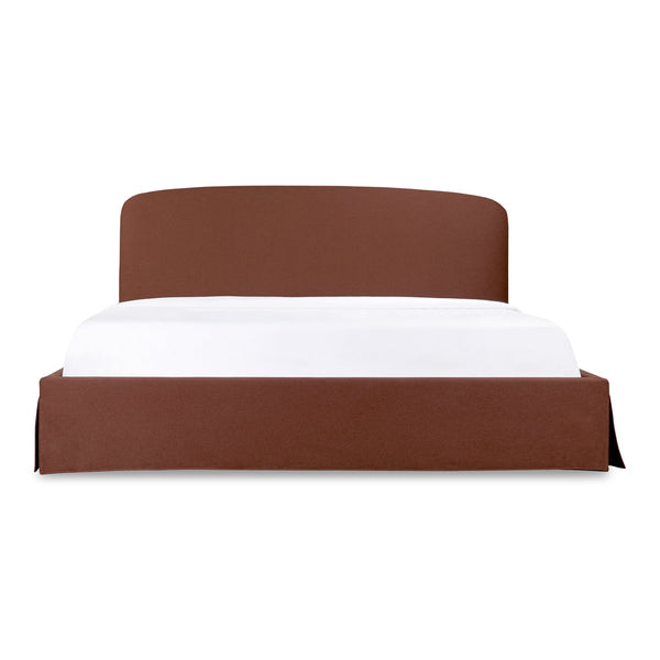 Moe's Home Joan Storage Bed: Stylish Upholstered Frame With Hidden Compartment And Easy-clean Slipcover Design Brown Upholstery, 100% Polyester,Solid Wood,Plywood And Mdf Construction Rn-1151-03-0