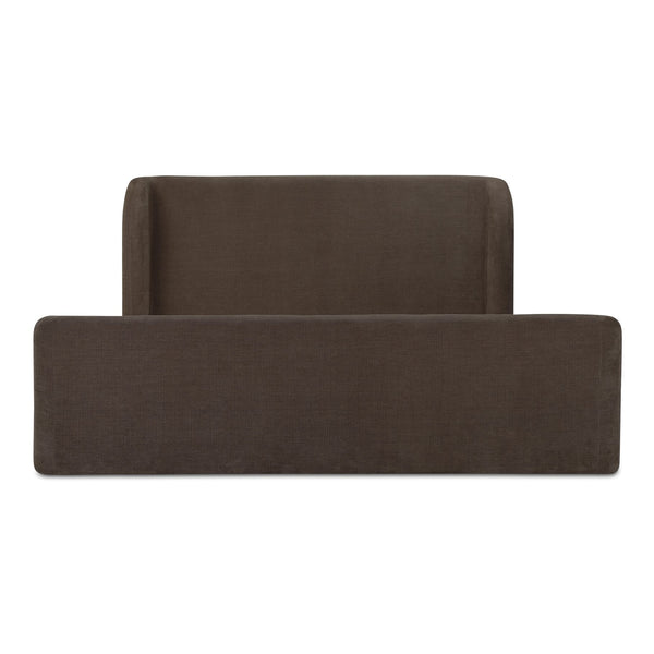 Moe's Home Sophia Storage Bed - Elevate Your Sleep Experience With Cozy Comfort And Stylish Storage Solutions Brown Upholstery, 100% Polyester,Solid Wood,Plywood And Mdf Rn-1152-03-0