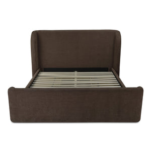 Moe's Home Sophia Storage Bed - Elevate Your Sleep Experience With Cozy Comfort And Stylish Storage Solutions Brown Upholstery, 100% Polyester,Solid Wood,Plywood And Mdf Rn-1152-03-0