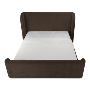 Moe's Home Sophia Storage Bed - Elevate Your Sleep Experience With Cozy Comfort And Stylish Storage Solutions Brown Upholstery, 100% Polyester,Solid Wood,Plywood And Mdf Rn-1152-03-0
