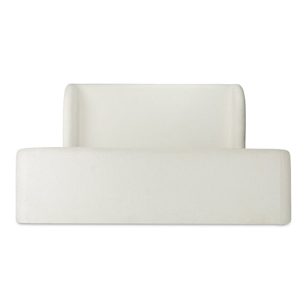 Moe's Home Sophia Storage Bed - Elevate Your Sleep Experience With Cozy Comfort And Stylish Storage Solutions White Upholstery, 50% Recycled Polyester 50%Polyester,Solid Wood,Plywood And Mdf Rn-1152-05-0