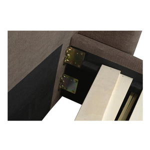 Moe's Home Sophia Storage Bed - Elevate Your Sleep Experience With Cozy Comfort And Stylish Storage Solutions Brown Upholstery, 100% Polyester,Solid Wood,Plywood And Mdf Rn-1153-03-0