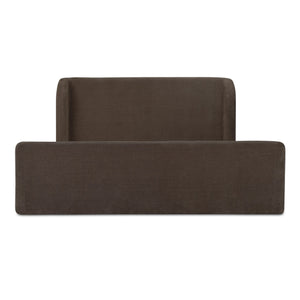 Moe's Home Sophia Storage Bed - Elevate Your Sleep Experience With Cozy Comfort And Stylish Storage Solutions Brown Upholstery, 100% Polyester,Solid Wood,Plywood And Mdf Rn-1153-03-0