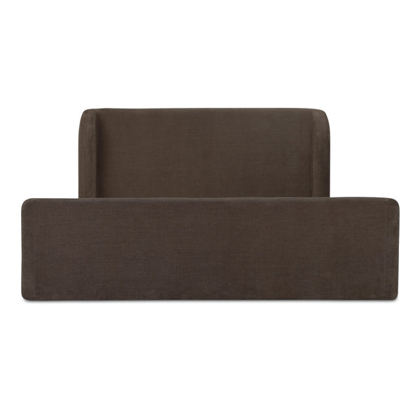 Moe's Home Sophia Storage Bed - Elevate Your Sleep Experience With Cozy Comfort And Stylish Storage Solutions Brown Upholstery, 100% Polyester,Solid Wood,Plywood And Mdf Rn-1153-03-0