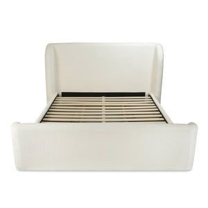 Moe's Home Sophia Storage Bed - Elevate Your Sleep Experience With Cozy Comfort And Stylish Storage Solutions White Upholstery, 50% Recycled Polyester 50%Polyester,Solid Wood,Plywood And Mdf Rn-1153-05-0