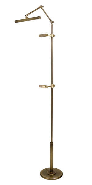 House Of Troy River North Easel Floor Lamp With Adjustable Led Shade And Elegant Brass Accents For Modern Spaces Antique Brass,Satin Brass Metal Rn300-ab/Sb