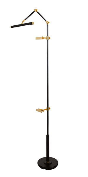 House Of Troy River North Easel Floor Lamp With Adjustable Led Shade And Elegant Brass Accents For Modern Spaces Black,Polished Brass Metal Rn300-blk/Pb