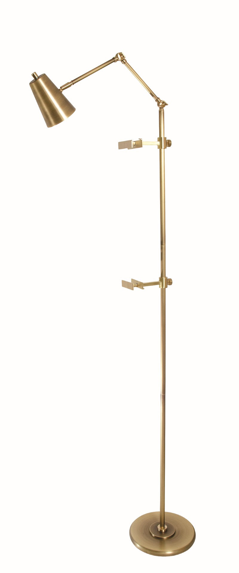 House Of Troy River North Easel Floor Lamp - Adjustable Led Task Light With Elegant Brass Accents For Any Room Antique Brass,Satin Brass Metal Rn301-ab/Sb