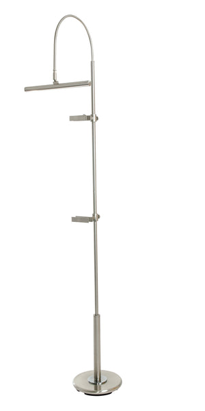 House Of Troy River North Easel Floor Lamp With Adjustable Led Shade And Elegant Brass Accents For Modern Spaces Satin Nickel Metal Rn302-sn