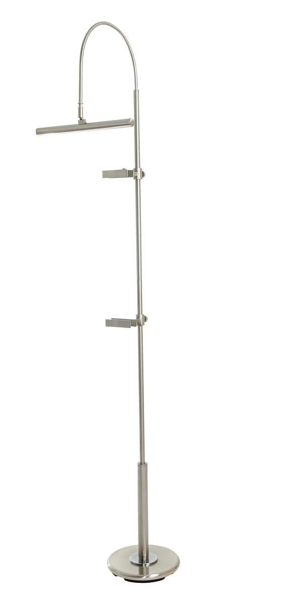 House Of Troy River North Easel Floor Lamp With Adjustable Led Shade And Elegant Brass Accents For Modern Spaces Satin Nickel Metal Rn302-sn