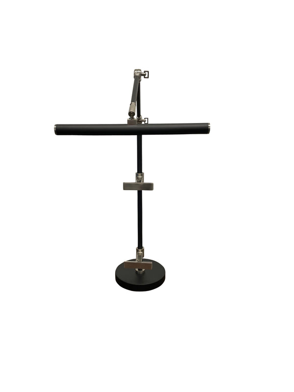 House Of Troy River North Easel Table Lamp - Antique Brass & Polished Accents With Adjustable Led Slimline Shade Black,Satin Nickel Metal Rn350-blksn