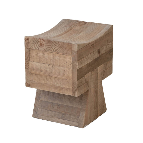 Lh Imports Pieta Stool - Elevate Your Home Decor With This Stylish And Versatile Seating Solution Today! Brown Reclaimed White Pine Rns017