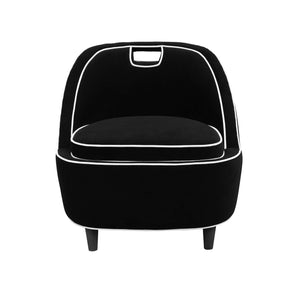 Lh Imports Ebony Club Chair - Luxurious Velvet Black Upholstery With Oak Legs For Stylish Home Decor Upgrade Black Pu Foam,Polyester Fiber,Fabric,Oak Rns026