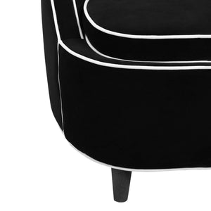 Lh Imports Ebony Club Chair - Luxurious Velvet Black Upholstery With Oak Legs For Stylish Home Decor Upgrade Black Pu Foam,Polyester Fiber,Fabric,Oak Rns026