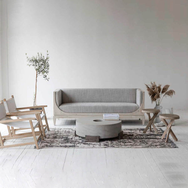 Lh Imports Raphael Sofa - Elevate Your Home Decor With Luxurious Comfort And Timeless Elegance Today! Light Grey White Pine,Polyester,Flax Fabric,Pu Foam Rns027