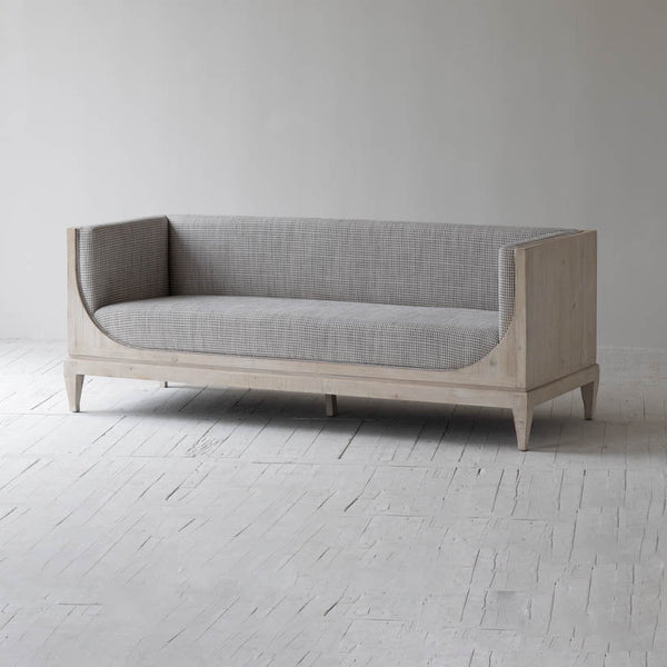 Lh Imports Raphael Sofa - Elevate Your Home Decor With Luxurious Comfort And Timeless Elegance Today! Light Grey White Pine,Polyester,Flax Fabric,Pu Foam Rns027