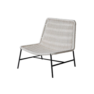 Lh Imports Loom Side Chair - Stylish Comfort For Your Home, Perfect For Beautification And Modern Décor! White Steel,Rope Rns038