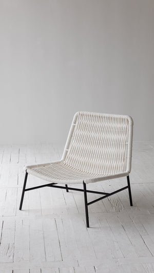 Lh Imports Loom Side Chair - Stylish Comfort For Your Home, Perfect For Beautification And Modern Décor! White Steel,Rope Rns038