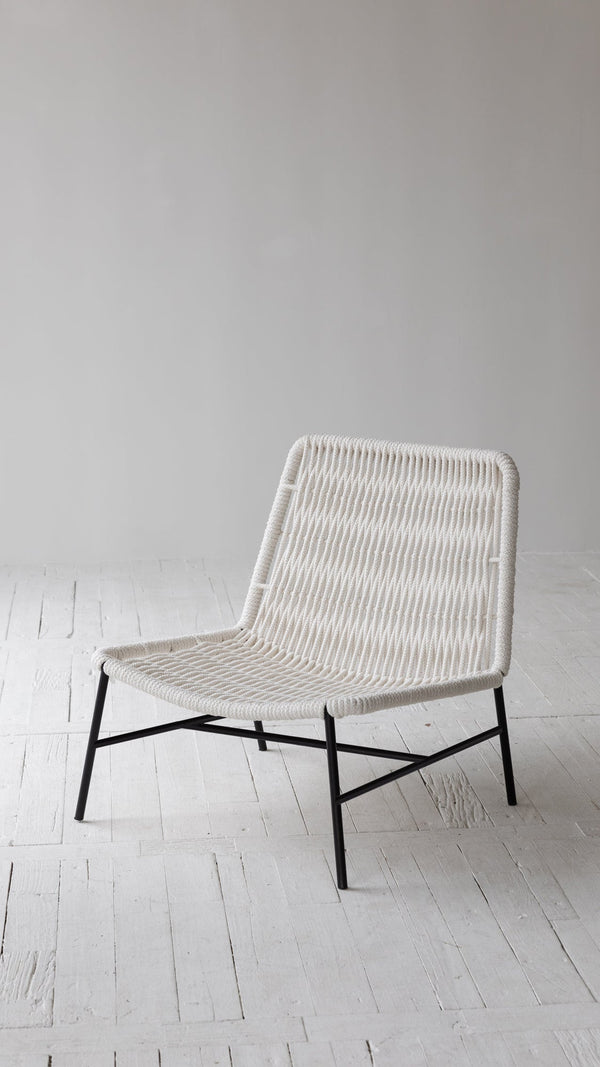 Lh Imports Loom Side Chair - Stylish Comfort For Your Home, Perfect For Beautification And Modern Décor! White Steel,Rope Rns038