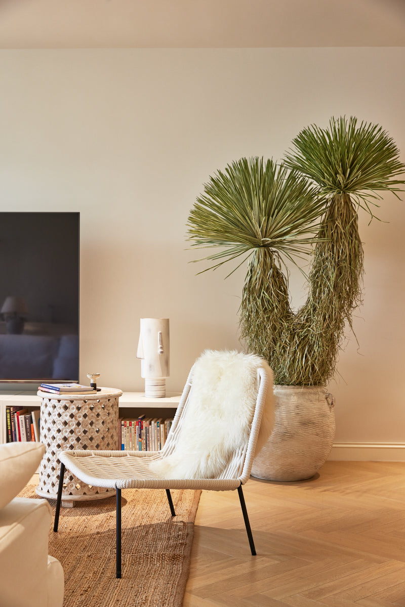 Lh Imports Loom Side Chair - Stylish Comfort For Your Home, Perfect For Beautification And Modern Décor! White Steel,Rope Rns038