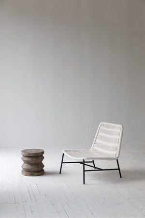 Lh Imports Loom Side Chair - Stylish Comfort For Your Home, Perfect For Beautification And Modern Décor! White Steel,Rope Rns038