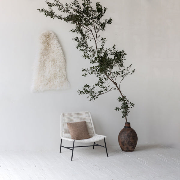 Lh Imports Loom Side Chair - Stylish Comfort For Your Home, Perfect For Beautification And Modern Décor! White Steel,Rope Rns038