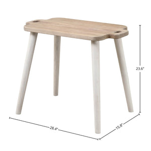 Lh Imports Juliet Side Table - Vintage-inspired Recycled Pine Wood With Handles For Easy Home Rearrangement Brown,White Recycled White Pine Rns039