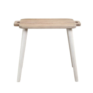Lh Imports Juliet Side Table - Vintage-inspired Recycled Pine Wood With Handles For Easy Home Rearrangement Brown,White Recycled White Pine Rns039