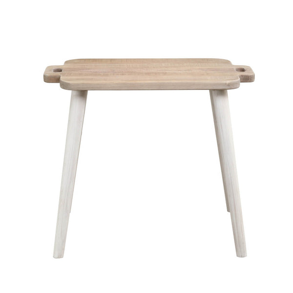 Lh Imports Juliet Side Table - Vintage-inspired Recycled Pine Wood With Handles For Easy Home Rearrangement Brown,White Recycled White Pine Rns039