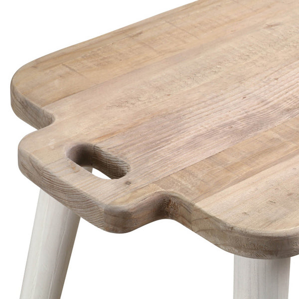 Lh Imports Juliet Side Table - Vintage-inspired Recycled Pine Wood With Handles For Easy Home Rearrangement Brown,White Recycled White Pine Rns039