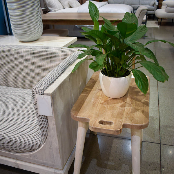 Lh Imports Juliet Side Table - Vintage-inspired Recycled Pine Wood With Handles For Easy Home Rearrangement Brown,White Recycled White Pine Rns039