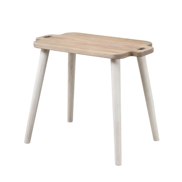 Lh Imports Juliet Side Table - Vintage-inspired Recycled Pine Wood With Handles For Easy Home Rearrangement Brown,White Recycled White Pine Rns039