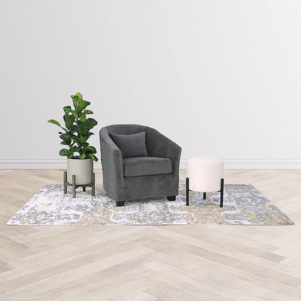 Lh Imports Florence Stool - Elevate Your Home Décor With Stylish Comfort And Timeless Elegance For Any Room! White,Black Pu Foam,Polyester Fiber,Fabric,Steel Rns040