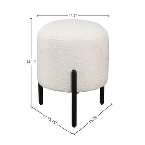 Lh Imports Florence Stool - Elevate Your Home Décor With Stylish Comfort And Timeless Elegance For Any Room! White,Black Pu Foam,Polyester Fiber,Fabric,Steel Rns040