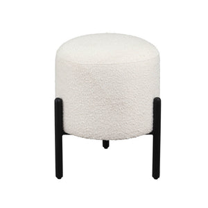 Lh Imports Florence Stool - Elevate Your Home Décor With Stylish Comfort And Timeless Elegance For Any Room! White,Black Pu Foam,Polyester Fiber,Fabric,Steel Rns040