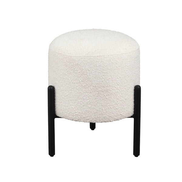 Lh Imports Florence Stool - Elevate Your Home Décor With Stylish Comfort And Timeless Elegance For Any Room! White,Black Pu Foam,Polyester Fiber,Fabric,Steel Rns040