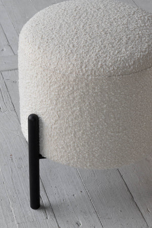 Lh Imports Florence Stool - Elevate Your Home Décor With Stylish Comfort And Timeless Elegance For Any Room! White,Black Pu Foam,Polyester Fiber,Fabric,Steel Rns040