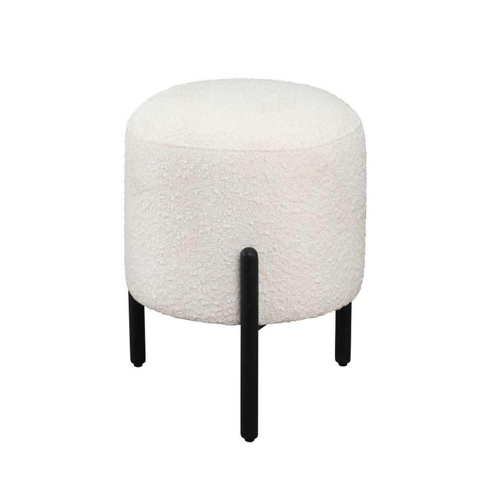 Lh Imports Florence Stool - Elevate Your Home Décor With Stylish Comfort And Timeless Elegance For Any Room! White,Black Pu Foam,Polyester Fiber,Fabric,Steel Rns040