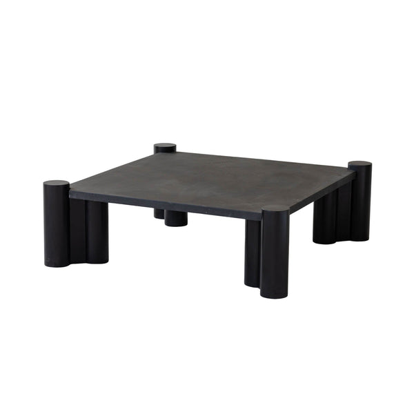 Lh Imports Vito Coffee Table - Modern Low Profile Design With Bold Black Matte Finish & Unique Exposed Legs Black Concrete,Birch Wood Rns045