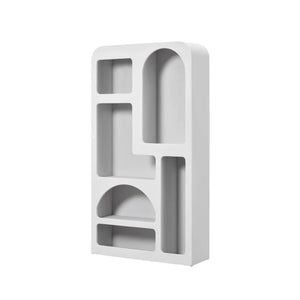 Lh Imports Vinci Bookcase - Stylish Micro Cement Storage Solution For Home Decor & Organizing Essentials White Micro Cement Rns057