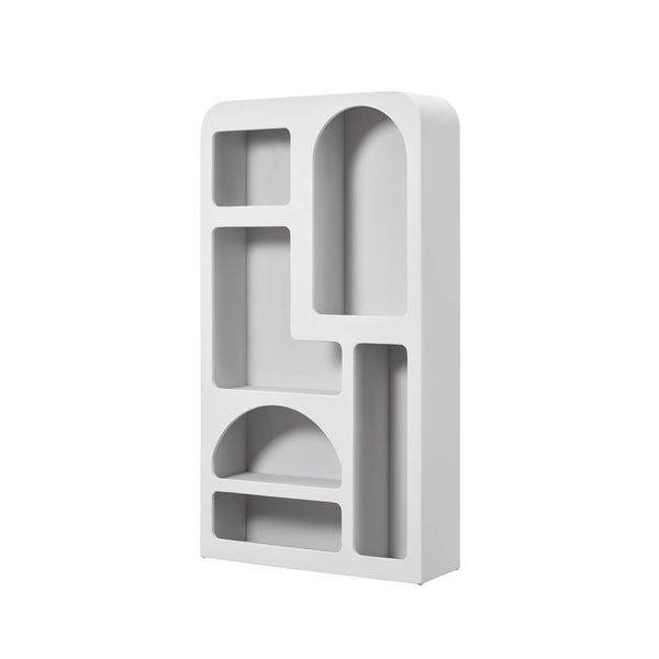 Lh Imports Vinci Bookcase - Stylish Micro Cement Storage Solution For Home Decor & Organizing Essentials White Micro Cement Rns057