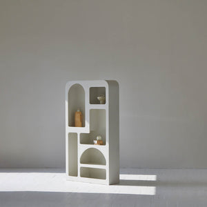 Lh Imports Vinci Bookcase - Stylish Micro Cement Storage Solution For Home Decor & Organizing Essentials White Micro Cement Rns057