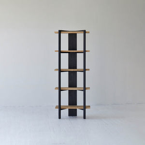Lh Imports Galileo Bookcase - Stylish Charcoal Black & Natural Finish Storage Solution For Any Room Decor Black,Brown Pine Wood Rns060