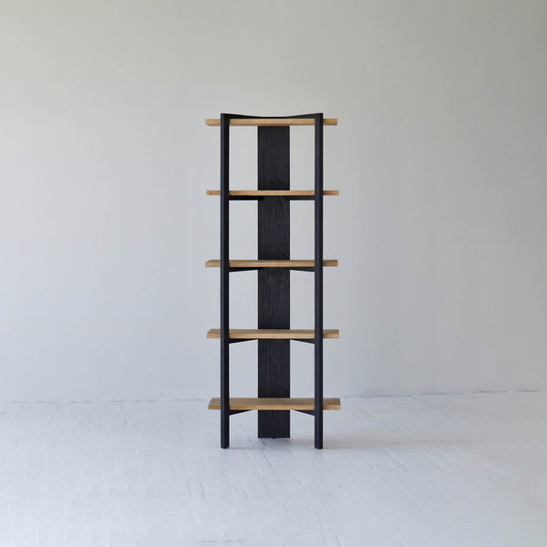 Lh Imports Galileo Bookcase - Stylish Charcoal Black & Natural Finish Storage Solution For Any Room Decor Black,Brown Pine Wood Rns060