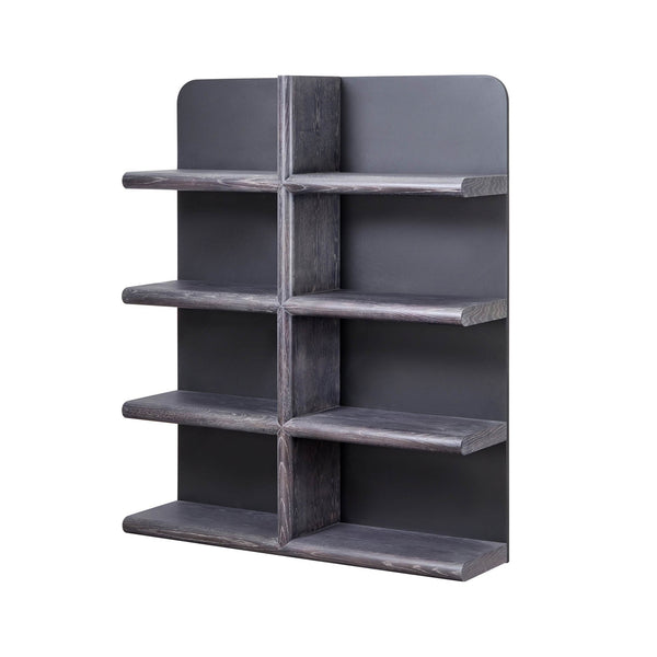 Lh Imports Julian Bookcase - Modern Smoked Black Design For Stylish Living Rooms, Offices, And Bedrooms Black Mdf Fiber,Reinforced Concrete,Oak Wood Rns061