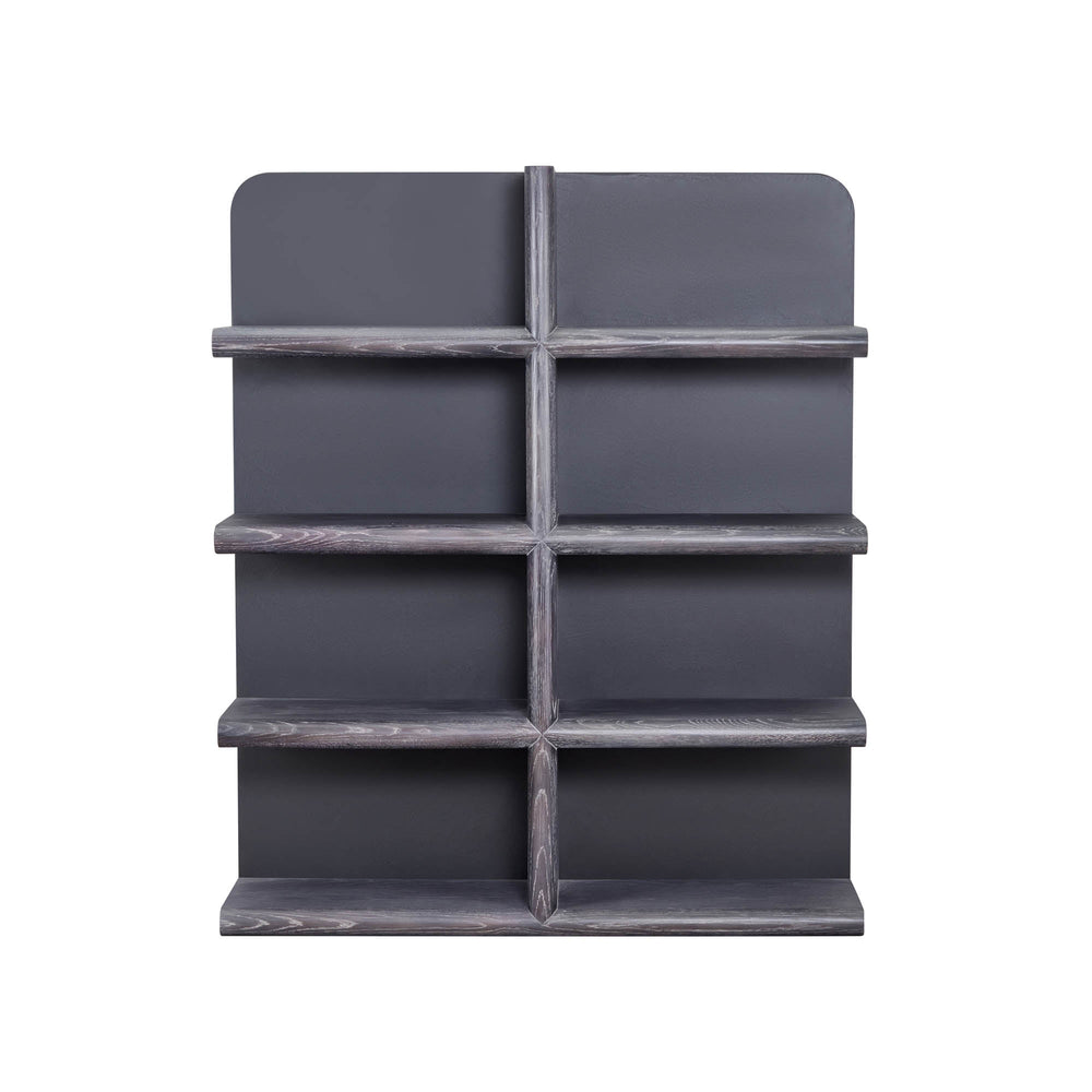 Lh Imports Julian Bookcase - Modern Smoked Black Design For Stylish Living Rooms, Offices, And Bedrooms Black Mdf Fiber,Reinforced Concrete,Oak Wood Rns061