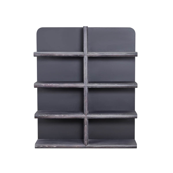 Lh Imports Julian Bookcase - Modern Smoked Black Design For Stylish Living Rooms, Offices, And Bedrooms Black Mdf Fiber,Reinforced Concrete,Oak Wood Rns061